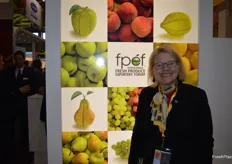 Marlette Kellerman on had for the 9th year at the stand of the South African Fresh Produce Exporter's Forum.